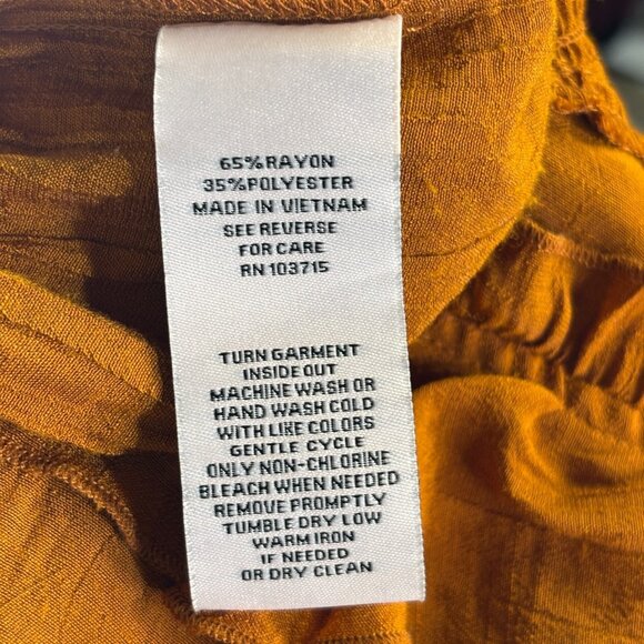 Nanette Lepore Top Medium Orange Ruffle Flutter Sleeve Smocked Peplum Blouse - Picture 8 of 8